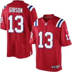 New England Patriots Brandon Gibson Official Nike Red Elite Youth Alternate NFL Jersey
