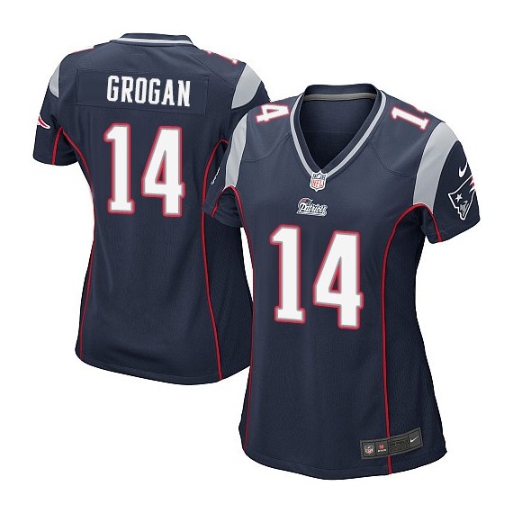 New England Patriots Steve Grogan Official Nike Navy Blue Game Women's Home NFL Jersey
