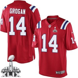 New England Patriots Steve Grogan Official Nike Red Elite Youth Alternate Super Bowl XLIX NFL Jersey