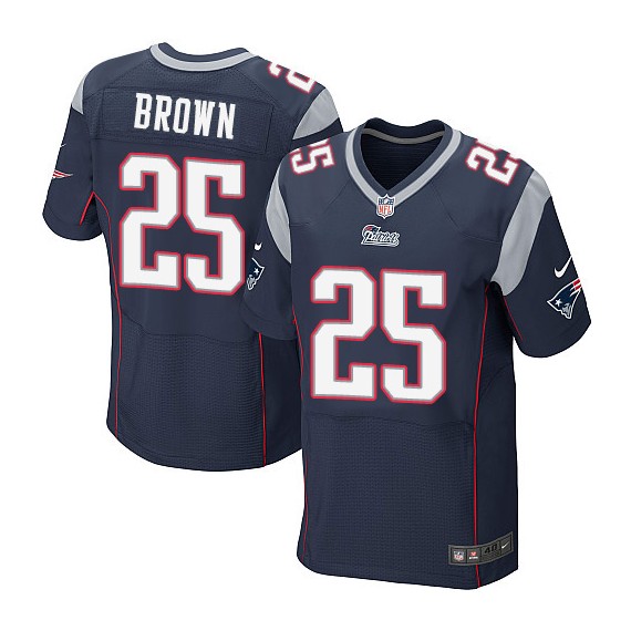 New England Patriots Tarell Brown Official Nike Navy Blue Elite Adult Home NFL Jersey
