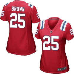 New England Patriots Tarell Brown Official Nike Red Game Women's Alternate NFL Jersey