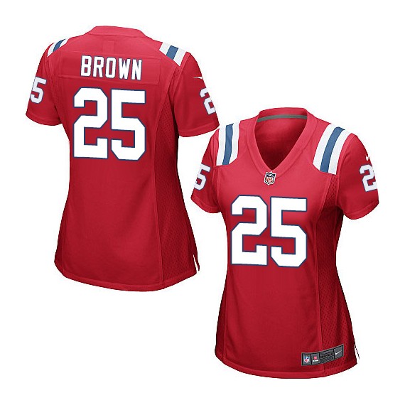 New England Patriots Tarell Brown Official Nike Red Game Women's Alternate NFL Jersey