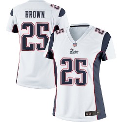 New England Patriots Tarell Brown Official Nike White Limited Women's Road NFL Jersey