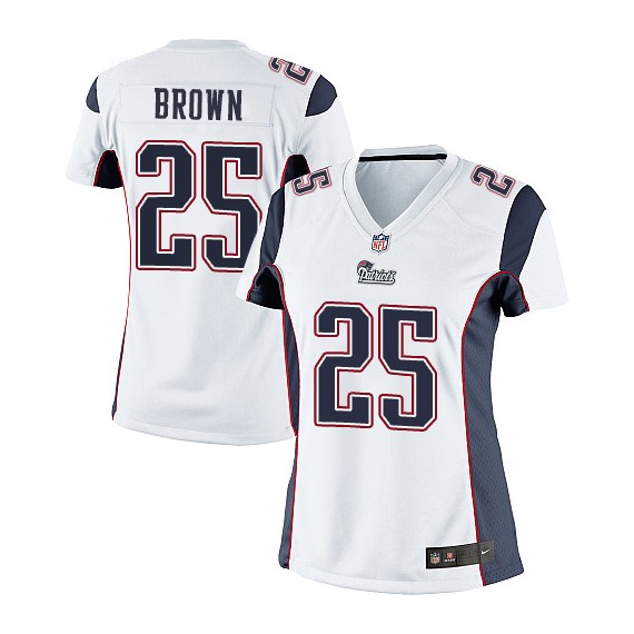 New England Patriots Tarell Brown Official Nike White Limited Women's Road NFL Jersey