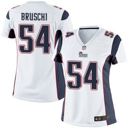 New England Patriots Tedy Bruschi Official Nike White Limited Women's Road NFL Jersey