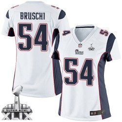 New England Patriots Tedy Bruschi Official Nike White Elite Women's Road Super Bowl XLIX NFL Jersey