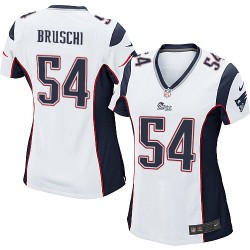 New England Patriots Tedy Bruschi Official Nike White Game Women's Road NFL Jersey