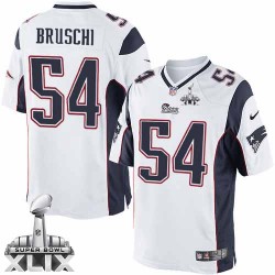 New England Patriots Tedy Bruschi Official Nike White Elite Youth Road Super Bowl XLIX NFL Jersey