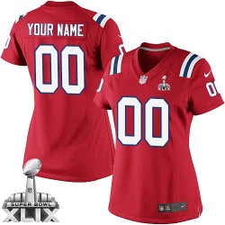 Nike New England Patriots Women's Customized Elite Red Alternate Super Bowl XLIX Jersey