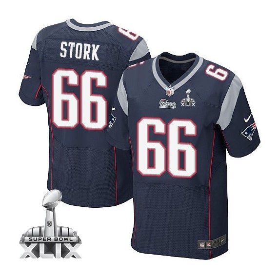 New England Patriots Bryan Stork Official Nike Navy Blue Elite Adult Home Super Bowl XLIX NFL Jersey