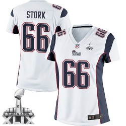 New England Patriots Bryan Stork Official Nike White Elite Women's Road Super Bowl XLIX NFL Jersey