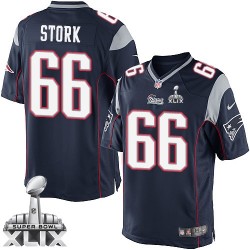 New England Patriots Bryan Stork Official Nike Navy Blue Elite Youth Home Super Bowl XLIX NFL Jersey