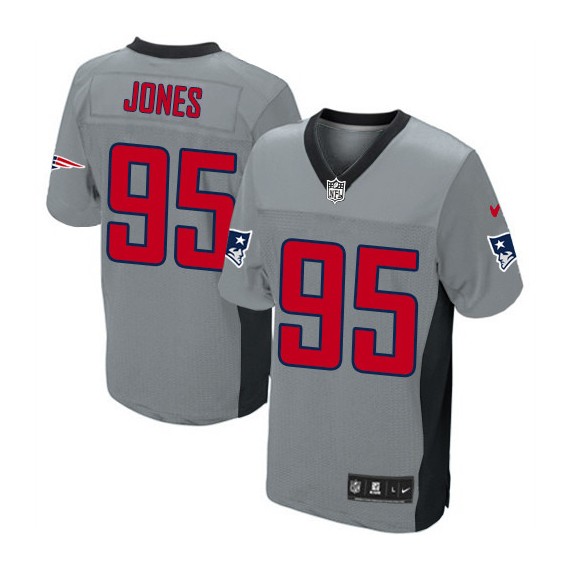 New England Patriots Chandler Jones Official Nike Grey Shadow Elite Adult NFL Jersey