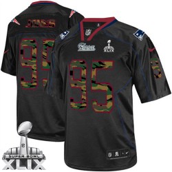 New England Patriots Chandler Jones Official Nike Black Elite Adult Camo Fashion Super Bowl XLIX NFL Jersey
