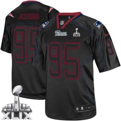 New England Patriots Chandler Jones Official Nike Lights Out Black Elite Adult Super Bowl XLIX NFL Jersey