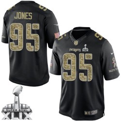 New England Patriots Chandler Jones Official Nike Black Elite Adult Salute to Service Super Bowl XLIX NFL Jersey