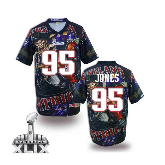 New England Patriots Chandler Jones Official Nike Navy Blue Elite Adult Fanatical Version Super Bowl XLIX NFL Jersey