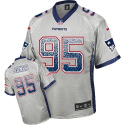 New England Patriots Chandler Jones Official Nike Grey Elite Adult Drift Fashion NFL Jersey
