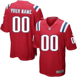 Nike New England Patriots Youth Customized Elite Red Alternate Jersey