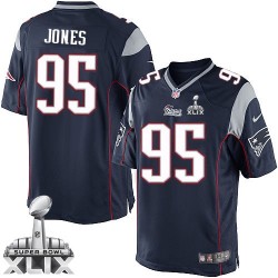 New England Patriots Chandler Jones Official Nike Navy Blue Limited Adult Home Super Bowl XLIX NFL Jersey