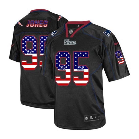 New England Patriots Chandler Jones Official Nike Black Limited Adult USA Flag Fashion NFL Jersey