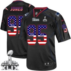 New England Patriots Chandler Jones Official Nike Black Limited Adult USA Flag Fashion Super Bowl XLIX NFL Jersey