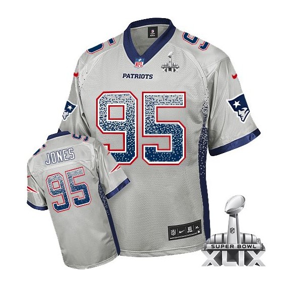 New England Patriots Chandler Jones Official Nike Grey Limited Adult Drift Fashion Super Bowl XLIX NFL Jersey