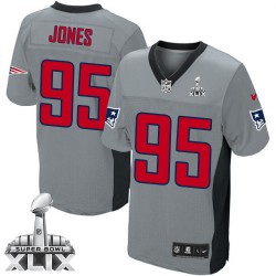 New England Patriots Chandler Jones Official Nike Grey Shadow Limited Adult Super Bowl XLIX NFL Jersey