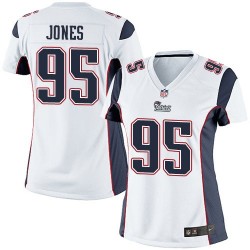 New England Patriots Chandler Jones Official Nike White Limited Women's Road NFL Jersey