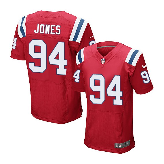 New England Patriots Chris Jones Official Nike Red Elite Adult Alternate NFL Jersey