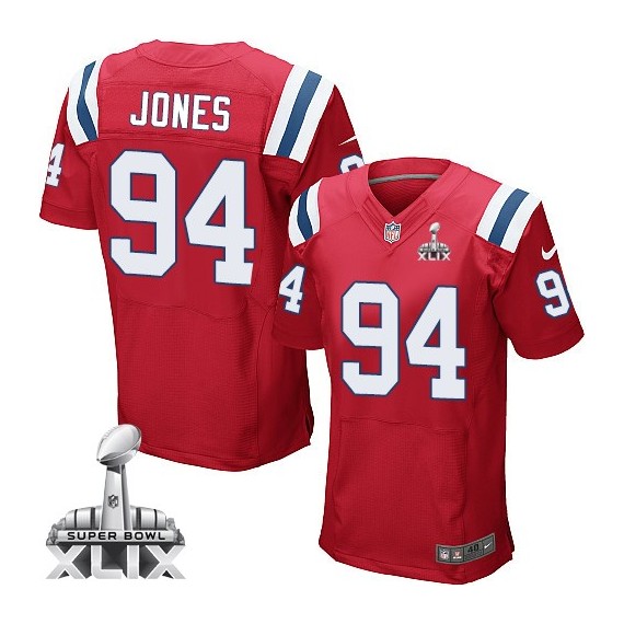 New England Patriots Chris Jones Official Nike Red Elite Adult Alternate Super Bowl XLIX NFL Jersey