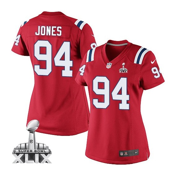 New England Patriots Chris Jones Official Nike Red Elite Women's Alternate Super Bowl XLIX NFL Jersey