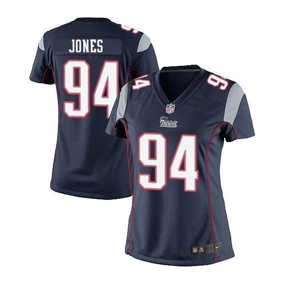 New England Patriots Chris Jones Official Nike Navy Blue Limited Women's Home NFL Jersey