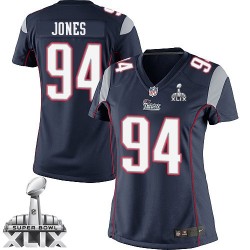 New England Patriots Chris Jones Official Nike Navy Blue Limited Women's Home Super Bowl XLIX NFL Jersey