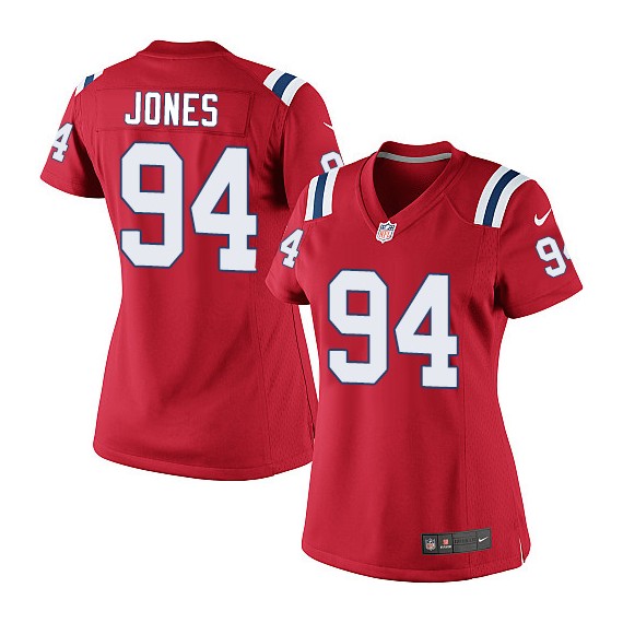 New England Patriots Chris Jones Official Nike Red Limited Women's Alternate NFL Jersey