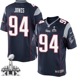 New England Patriots Chris Jones Official Nike Navy Blue Elite Youth Home Super Bowl XLIX NFL Jersey