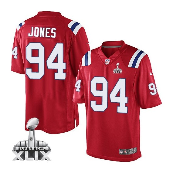 New England Patriots Chris Jones Official Nike Red Limited Youth Alternate Super Bowl XLIX NFL Jersey
