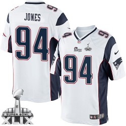 New England Patriots Chris Jones Official Nike White Limited Youth Road Super Bowl XLIX NFL Jersey