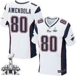 New England Patriots Danny Amendola Official Nike White Elite Adult Road Super Bowl XLIX NFL Jersey