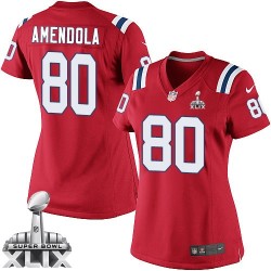 New England Patriots Danny Amendola Official Nike Red Elite Women's Alternate Super Bowl XLIX NFL Jersey