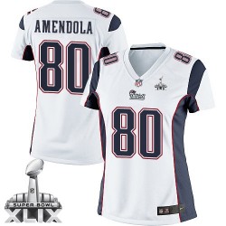 New England Patriots Danny Amendola Official Nike White Elite Women's Road Super Bowl XLIX NFL Jersey
