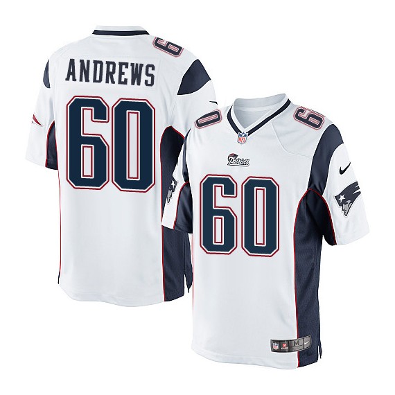New England Patriots David Andrews Official Nike White Limited Adult Road NFL Jersey