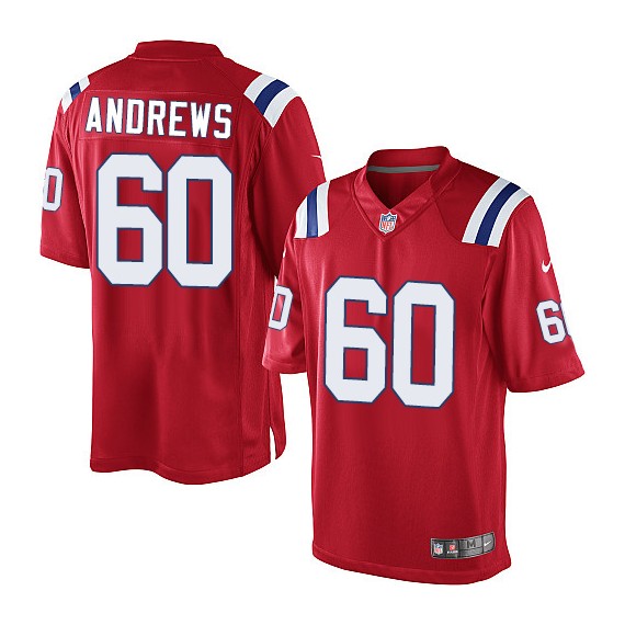 New England Patriots David Andrews Official Nike Red Limited Adult Alternate NFL Jersey