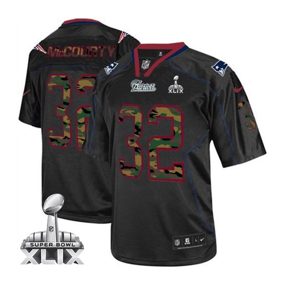 New England Patriots Devin McCourty Official Nike Black Elite Adult Camo Fashion Super Bowl XLIX NFL Jersey