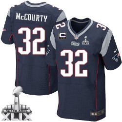 New England Patriots Devin McCourty Official Nike Navy Blue Elite Adult Home C Patch Super Bowl XLIX NFL Jersey