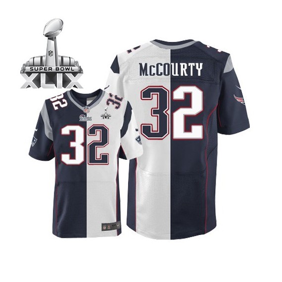 New England Patriots Devin McCourty Official Nike Two Tone Elite Adult Team/Road Super Bowl XLIX NFL Jersey