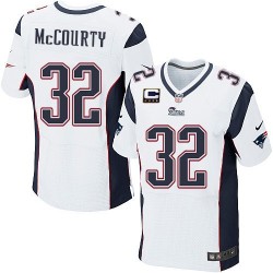 New England Patriots Devin McCourty Official Nike White Elite Adult Road C Patch NFL Jersey