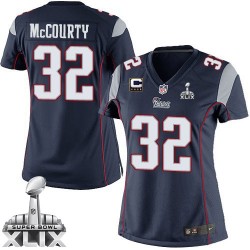 New England Patriots Devin McCourty Official Nike Navy Blue Elite Women's Home C Patch Super Bowl XLIX NFL Jersey