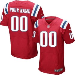 Nike New England Patriots Men's Customized Elite Red Alternate Jersey