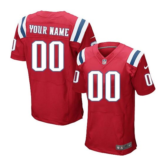 Nike New England Patriots Men's Customized Elite Red Alternate Jersey